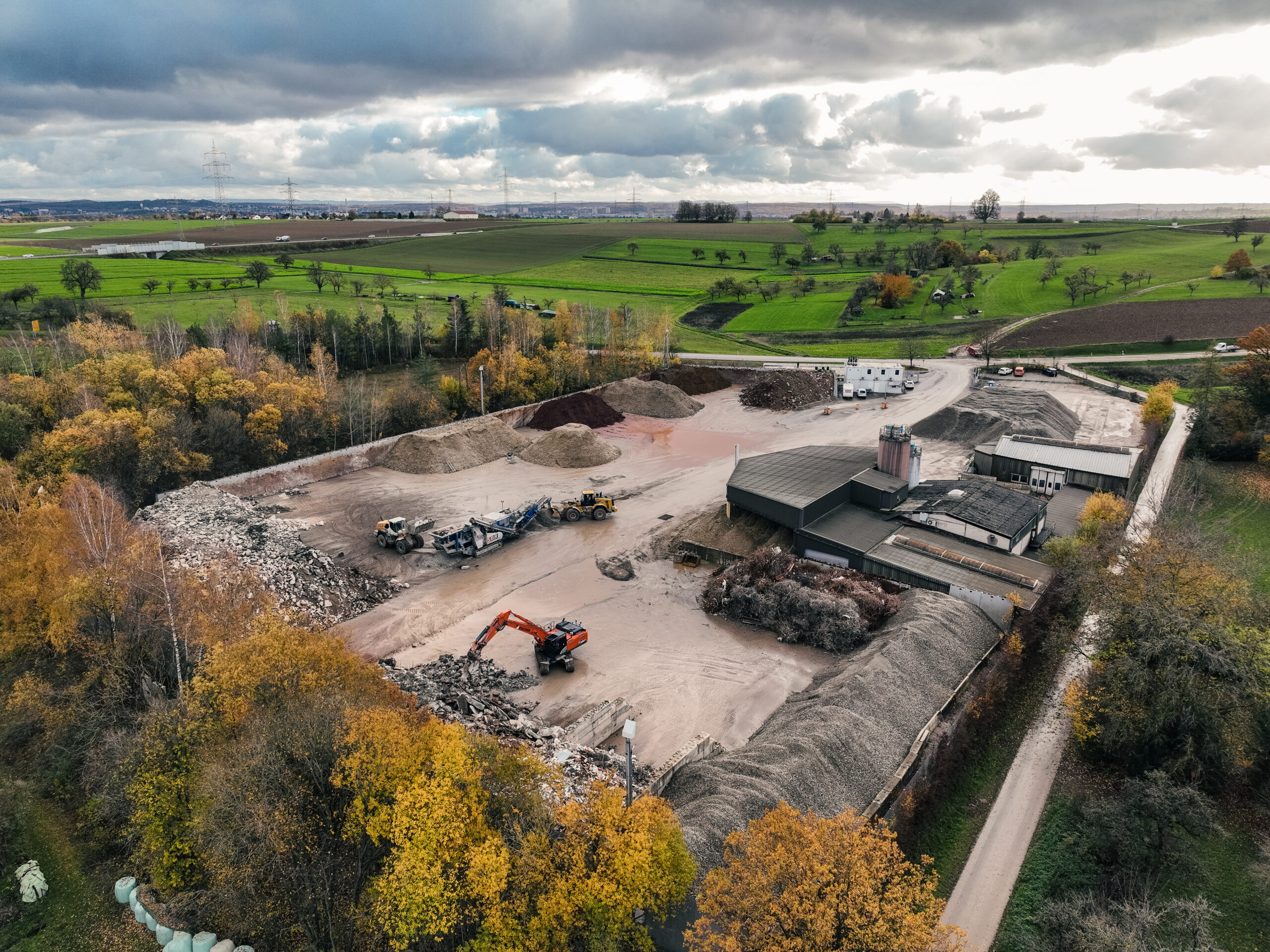 Luftbild des Recyclingcenters in Magstadt.