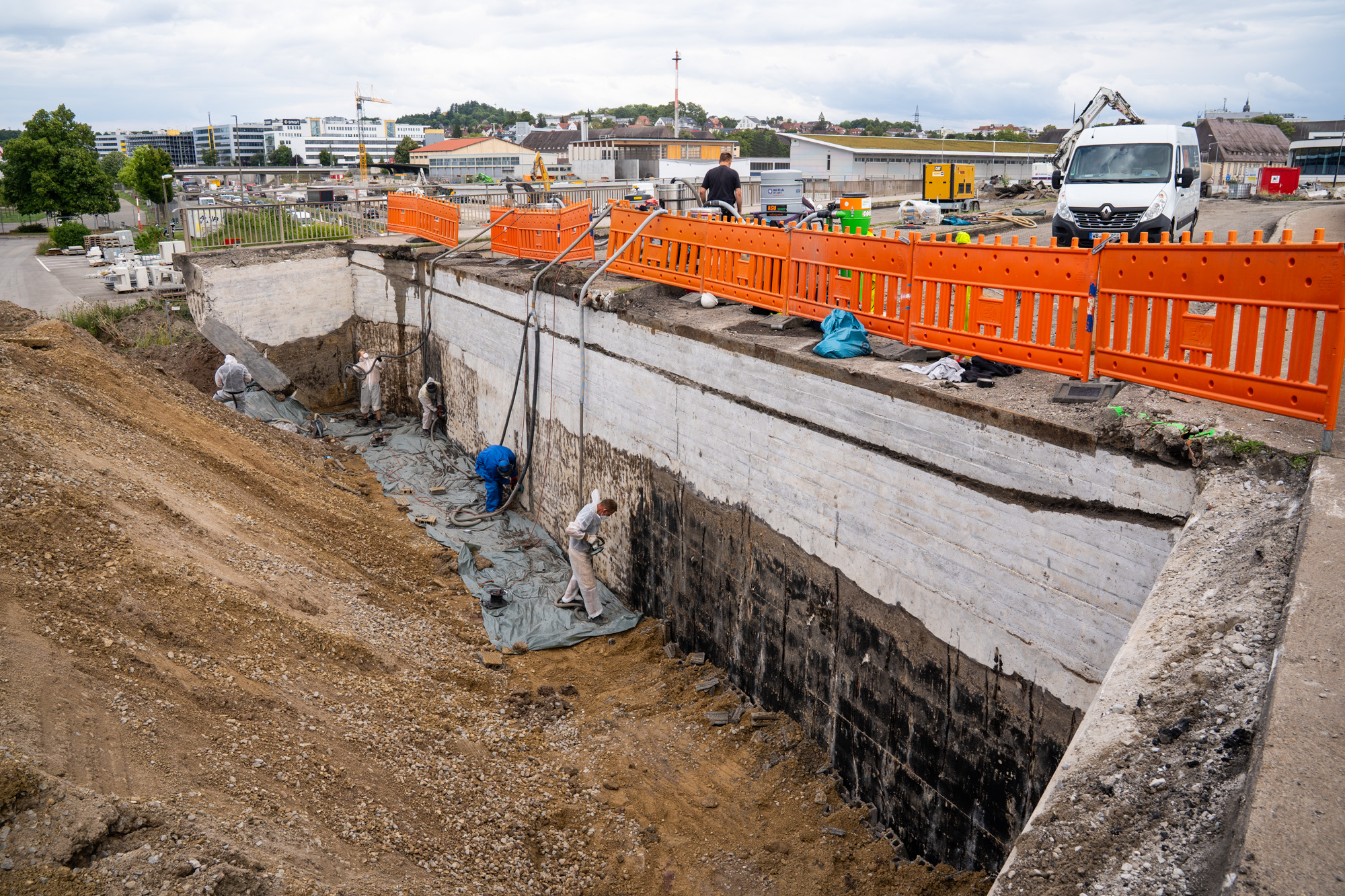 Impressionen vom Brückenabbruch auf der A81 Böblingen / Sindelfingen