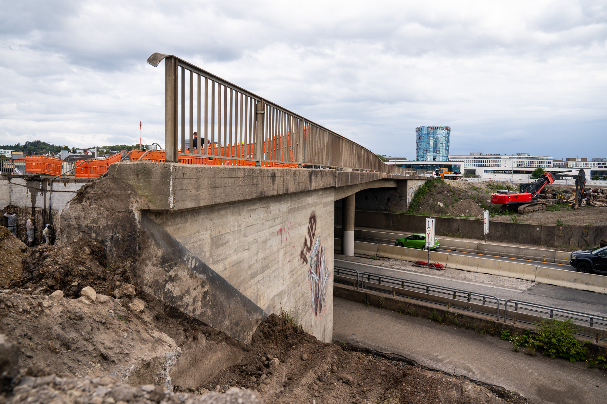 Impressionen vom Brückenabbruch auf der A81 Böblingen / Sindelfingen