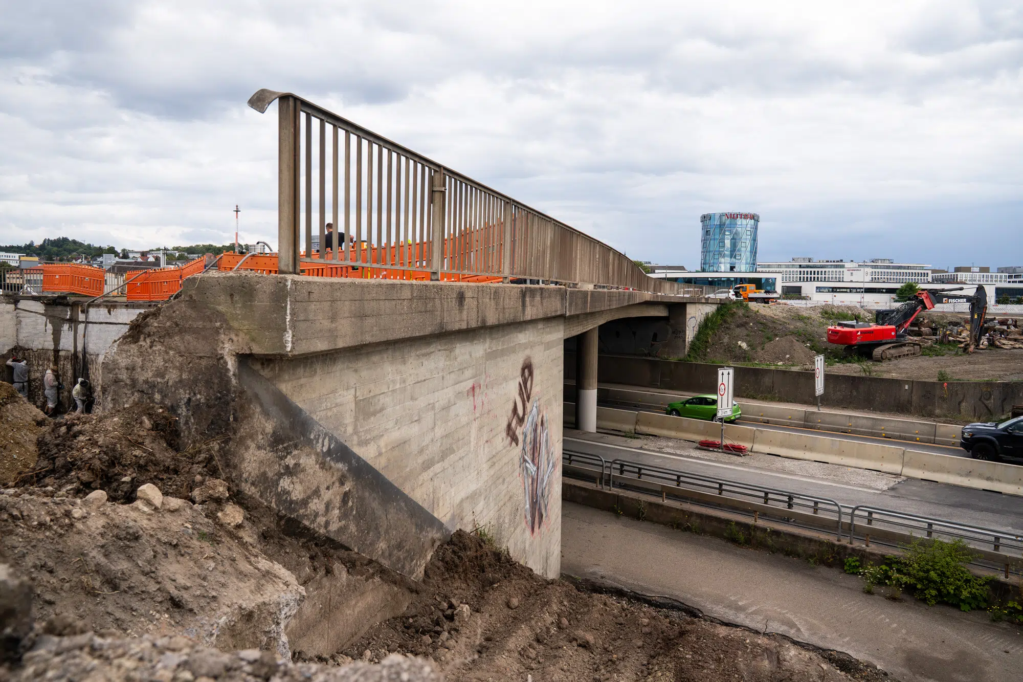 Impressionen vom Brückenabbruch auf der A81 Böblingen / Sindelfingen