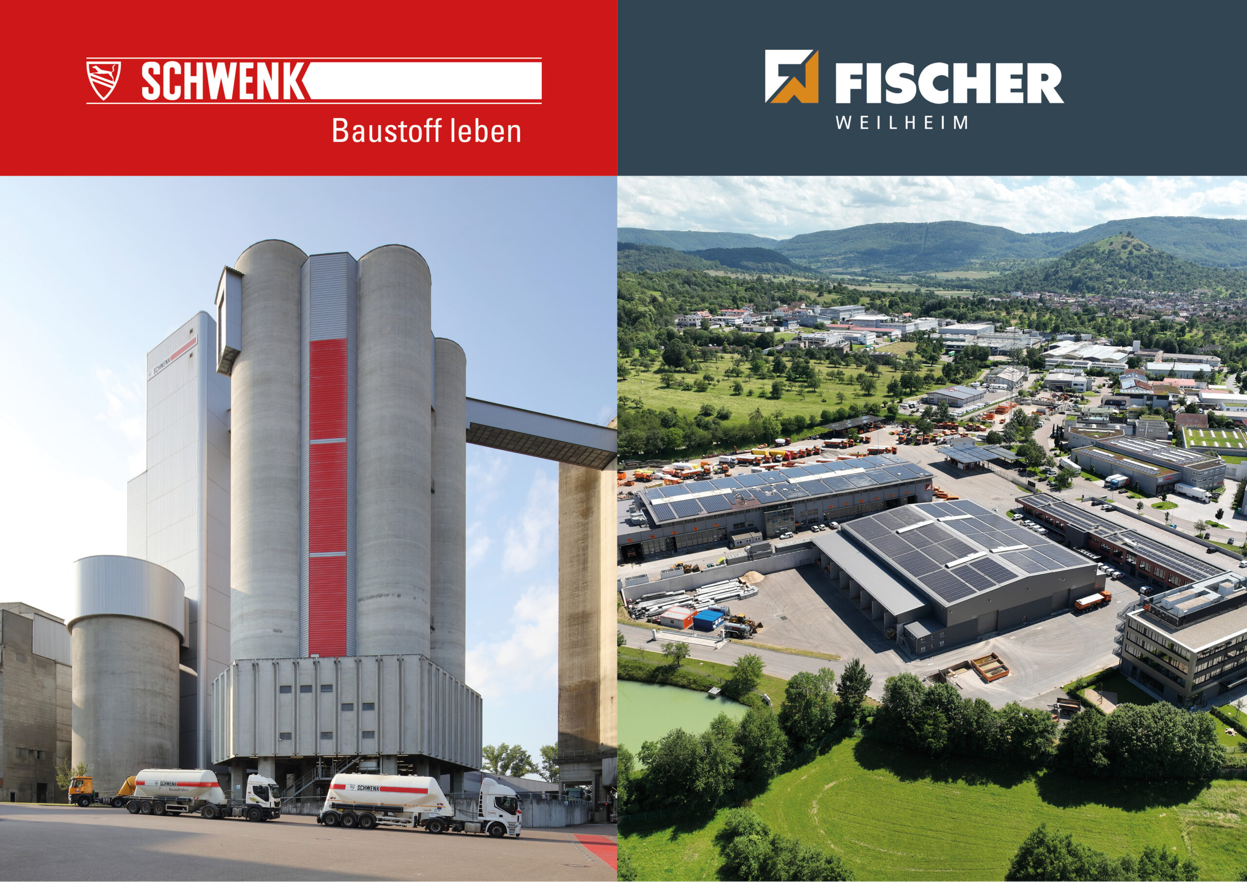 Hauptstandort der SCHWENK Baustoffgruppe in Ulm und der FISCHER Weilheim Gruppe in Weilheim/Teck